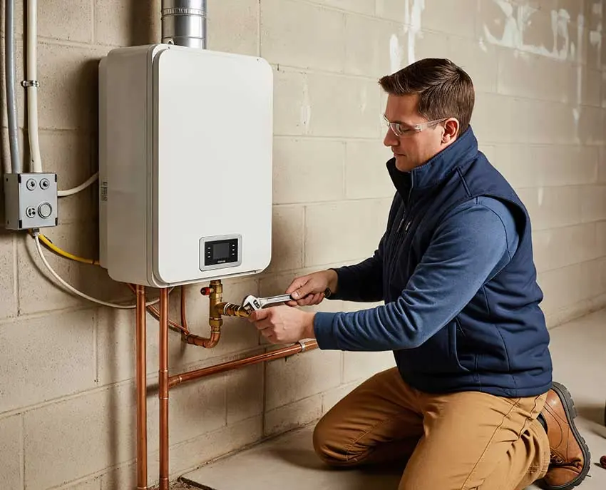 Water heater maintenance equipment