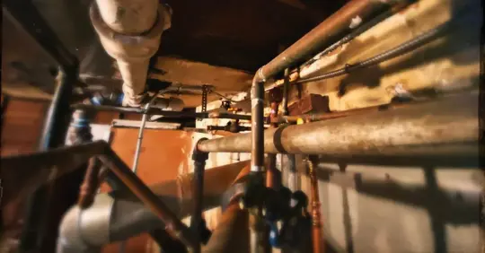Pipes in a Basement Ceiling