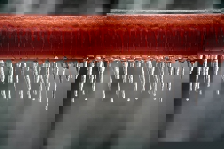 frozen orange pipes