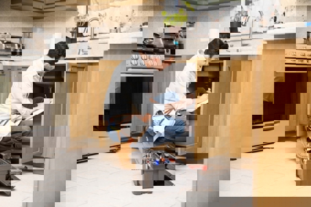 a technician doing an inspection